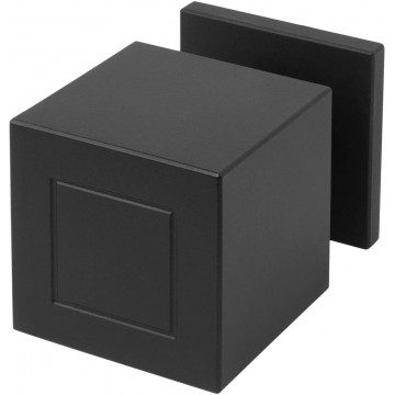 Voordeurknop Jan des Bouvrie SQUARE JB200D massief draaibaar op rozet mat zwart