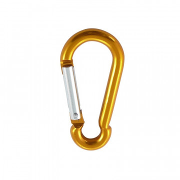 Karabinerhaken 6 x 60 mm gelb Aluminium
