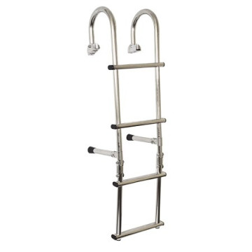 Schwimmtreppe klappbar, 4 Stufen, 585–1060 mm, Edelstahl 316 (A4)