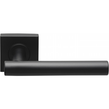 Deurkruk paar BASICS LB7-19BSQR53G deurkruk geveerd op vierkant rozet mat zwart RVS-304