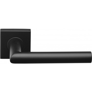Deurkruk paar BASICS LB2-19BSQR53G deurkruk geveerd op vierkant rozet mat zwart RVS-304
