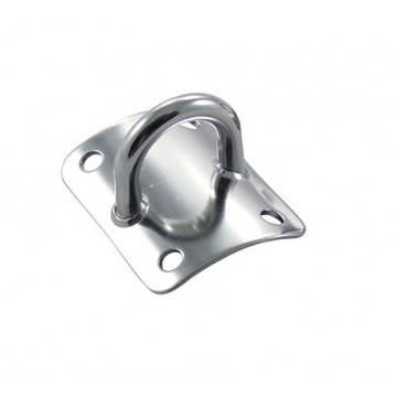 Mastplatte gewölbt Bügel 6 x 20 mm waagerecht Edelstahl-304 (A2)