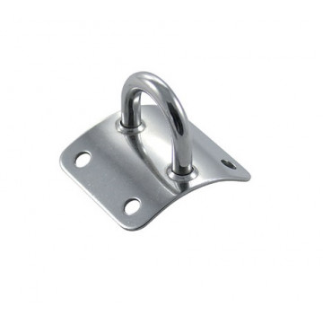 Mastplatte gewölbt Bügel 6 x 20 mm senkrecht Edelstahl-304 (A2)