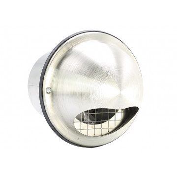 Bolrooster met terugslagklep en grofmazig gaas Ø100 mm RVS-304