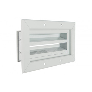 Gevelrooster vaste lamellen 170 x 70 mm wit aluminium