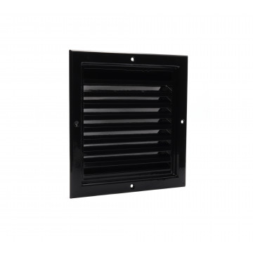 Gevelrooster vaste lamellen 200 x 200 mm zwart aluminium