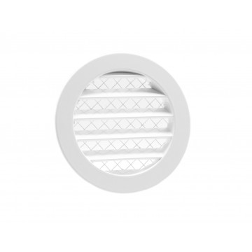 Schoepenrooster met grofmazig gaas Ø100 mm wit aluminium