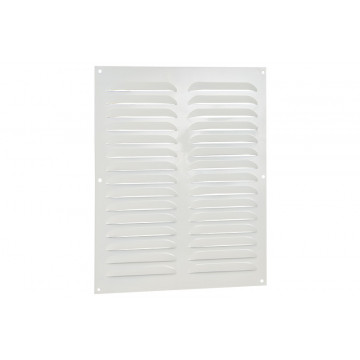 Schoepenrooster vlak model 250 x 300 mm wit aluminium