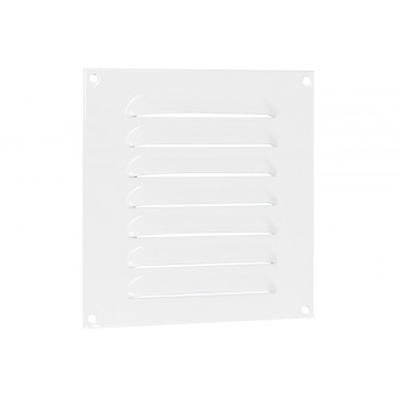 Schoepenrooster vlak model 150 x 150 mm wit aluminium