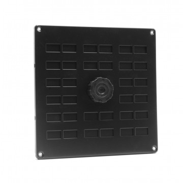 Schuifrooster met gaas 200 x 200 mm zwart aluminium