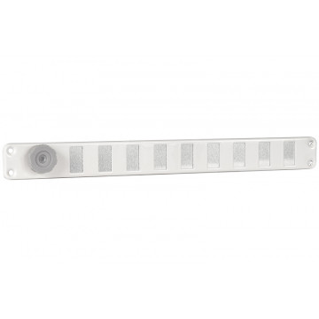 Schuifrooster met gaas 300 x 30 mm wit aluminium