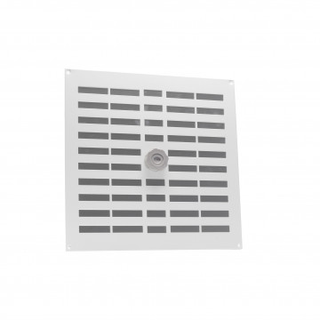 Schuifrooster met gaas 300 x 300 mm wit aluminium