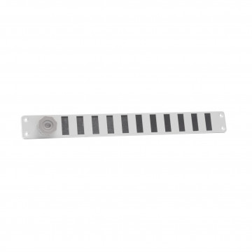 Schuifrooster met gaas 370 x 40 mm wit aluminium