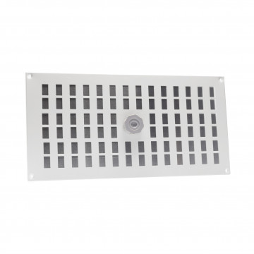 Schuifrooster met gaas 400 x 200 mm wit aluminium