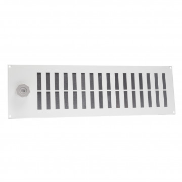 Schuifrooster met gaas 500 x 150 mm wit aluminium