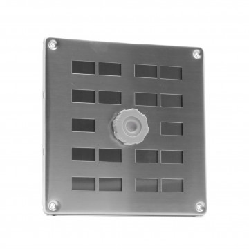 Schuifrooster met draaiknop 160 x 160 mm RVS-304