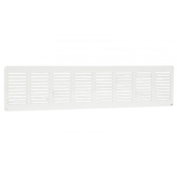 Plintrooster vlak 400 x 100 mm wit aluminium