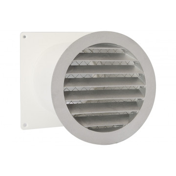 Schoepenrooster met muurdoorvoer Ø125 mm aluminium