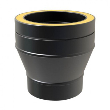 Onderaansluitstuk Ø80 mm voor rookkanaal dubbelwandig RVS-304 zwart gecoat