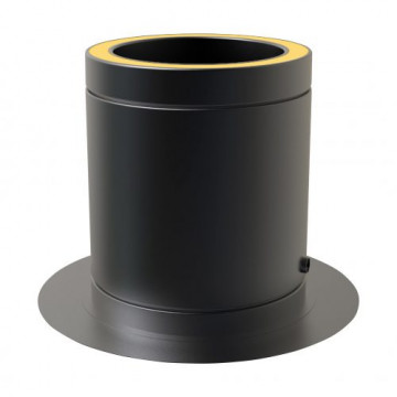 Vloerondersteuning Ã˜80 mm drain zwart voor rookkanaal dubbelwandig RVS-304 zwart gecoat