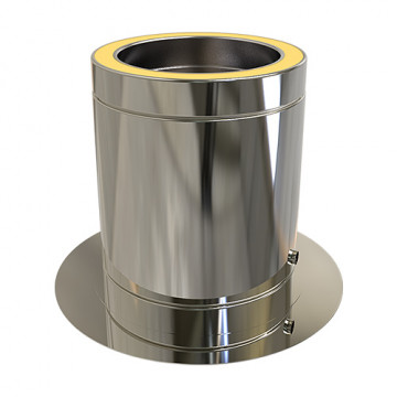 Vloerondersteuning Ø80 mm met drain voor rookkanaal dubbelwandig RVS-304