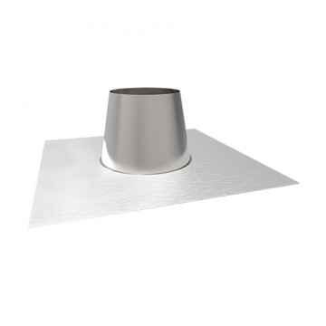 Dakplaat Ø125 mm alu 0° voor rookkanaal dubbelwandig RVS-304