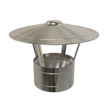 Regenkap Ø125 mm voor rookkanaal dubbelwandig RVS-304