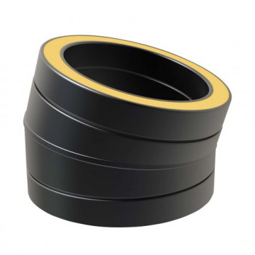 Bocht Ø150 mm 15° voor rookkanaal dubbelwandig RVS-304 zwart gecoat