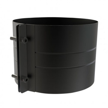 Brede klemband Ø150 mm voor rookkanaal dubbelwandig RVS-304 zwart gecoat