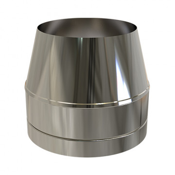 Conisch eindstuk Ø150 mm voor rookkanaal dubbelwandig RVS-304