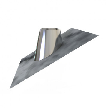 Dakplaat Ø150 mm lood 30-45° voor rookkanaal dubbelwandig RVS-304