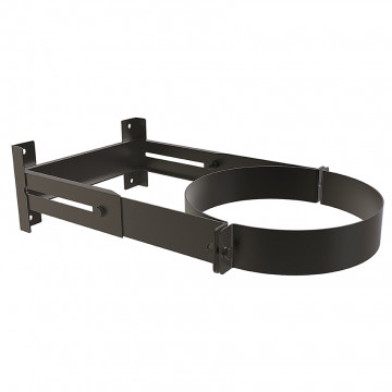 Muurbeugel Ø150 mm 85-200 mm voor rookkanaal dubbelwandig RVS-304 zwart gecoat