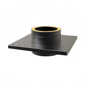 Consoleplaat Ã˜175 mm voor rookkanaal dubbelwandig RVS-304 zwart gecoat