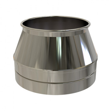 Bovenaansluitstuk Ø200 mm voor rookkanaal dubbelwandig RVS-304