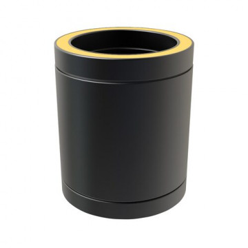 Kachelpijp Ã˜200 mm 250 mm voor rookkanaal dubbelwandig RVS-304 zwart gecoat