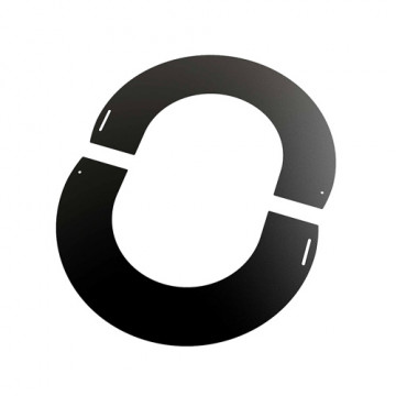 Rozet Ø200 mm 2 delig 0-30° voor rookkanaal dubbelwandig RVS-304 zwart gecoat