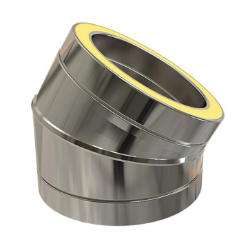 Bocht Ø250 mm 30° voor rookkanaal dubbelwandig RVS-304