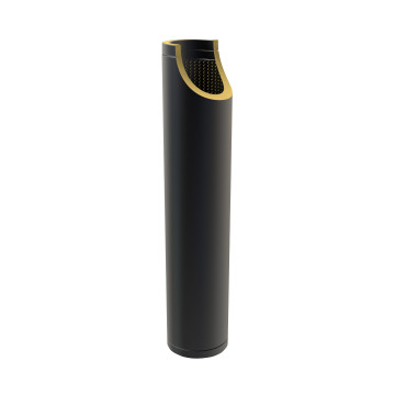 Geluiddemper Ã˜250 mm 1000 mm voor rookkanaal dubbelwandig RVS-304 zwart gecoat