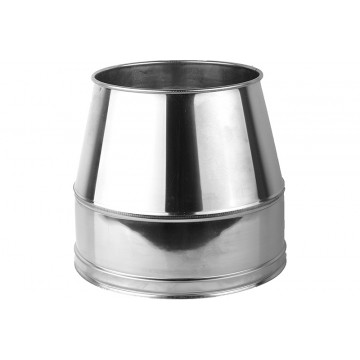 Conisch eindstuk Ø200 mm voor rookkanaal enkelwandig RVS-316