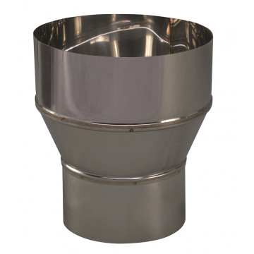 Verloopstuk enkelwandig 109 mm uitw. - 150 mm voor rookkanaal RVS-304