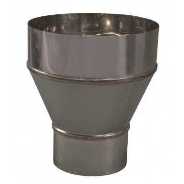 Verloopstuk enkelwandig 109 mm uitw. - 180 mm voor rookkanaal RVS-304