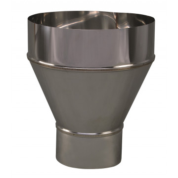 Verloopstuk enkelwandig 109 mm uitw. - 200 mm voor rookkanaal RVS-304