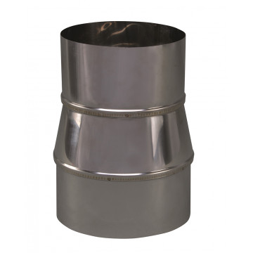 Verloopstuk enkelwandig 124 mm uitw. - 110 mm voor rookkanaal RVS-304