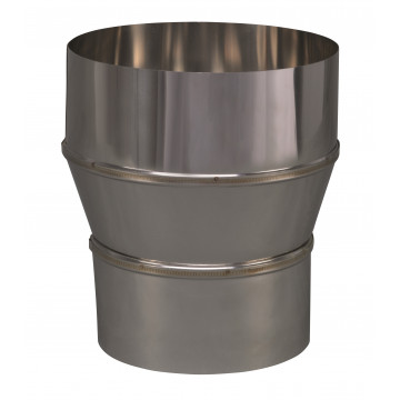 Verloopstuk enkelwandig 124 mm uitw. - 150 mm voor rookkanaal RVS-304