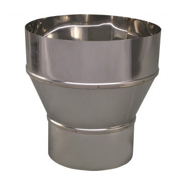 Verloopstuk enkelwandig 124 mm uitw. - 180 mm voor rookkanaal RVS-304