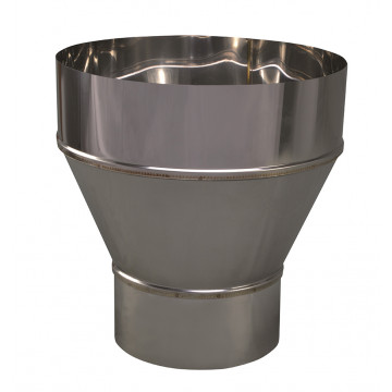 Verloopstuk enkelwandig 124 mm uitw. - 200 mm voor rookkanaal RVS-304