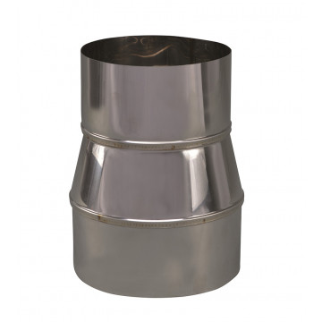 Verloopstuk enkelwandig 129 mm uitw. - 110 mm voor rookkanaal RVS-304