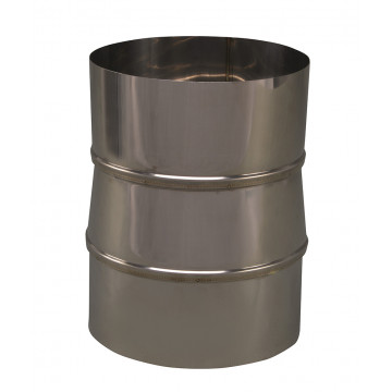Verloopstuk enkelwandig 129 mm uitw. - 125 mm voor rookkanaal RVS-304