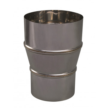 Verloopstuk enkelwandig 129 mm uitw. - 150 mm voor rookkanaal RVS-304