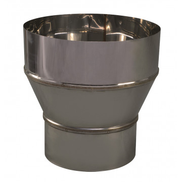 Verloopstuk enkelwandig 129 mm uitw. - 180 mm voor rookkanaal RVS-304